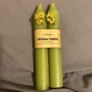 ‘Meadow Maiden’ Beeswax Altar Candles - Large Size